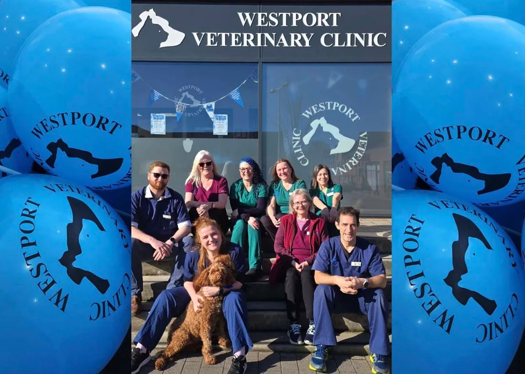 The Westport Veterinary Clinic team outside the South Queensferry practice